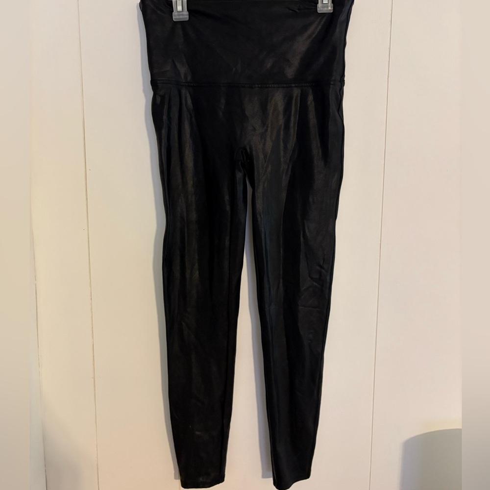 SPANX Black Faux Leather Leggings